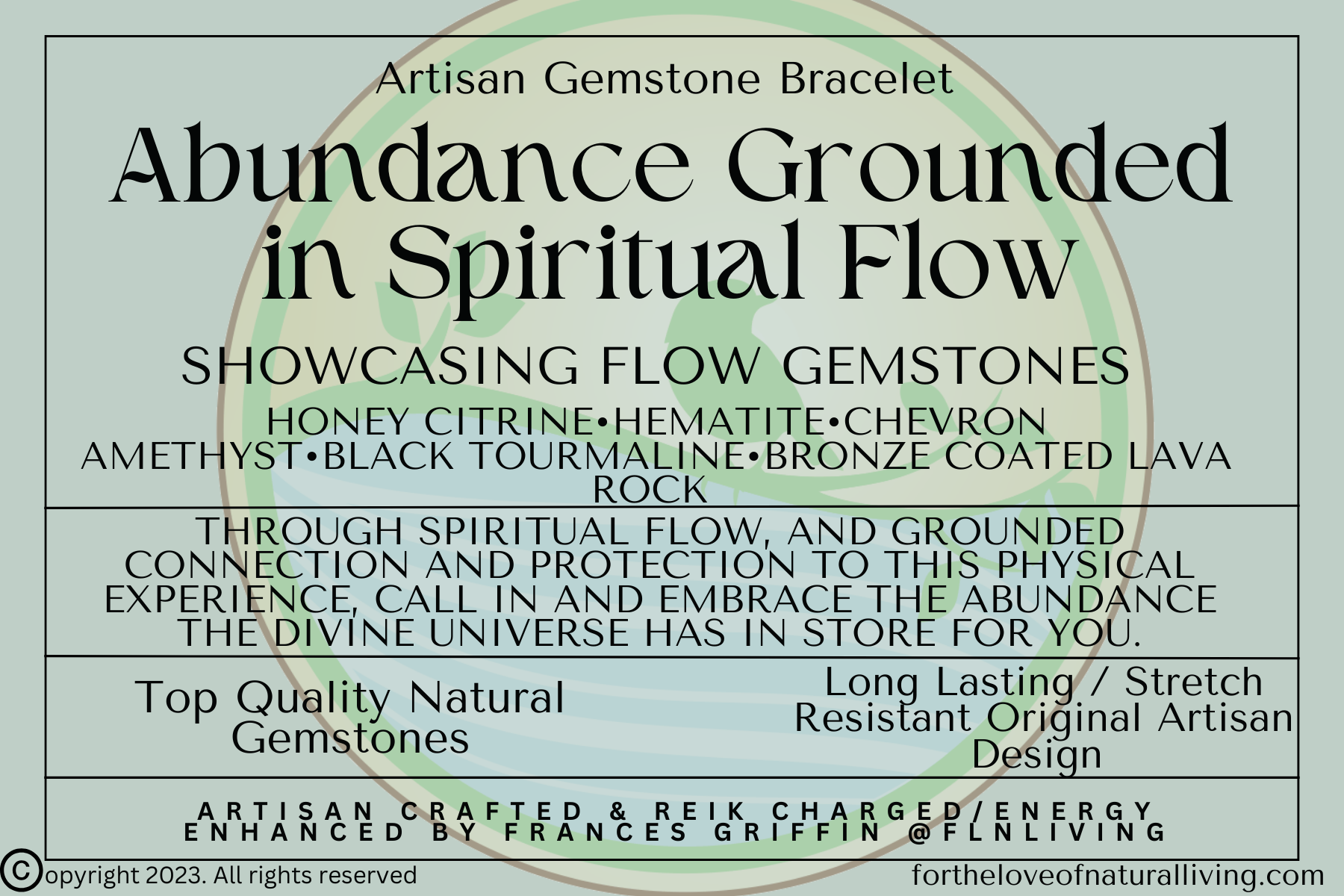 Abundance Grounded in Spiritual Flow - For the Love of Natural Living, LLC 