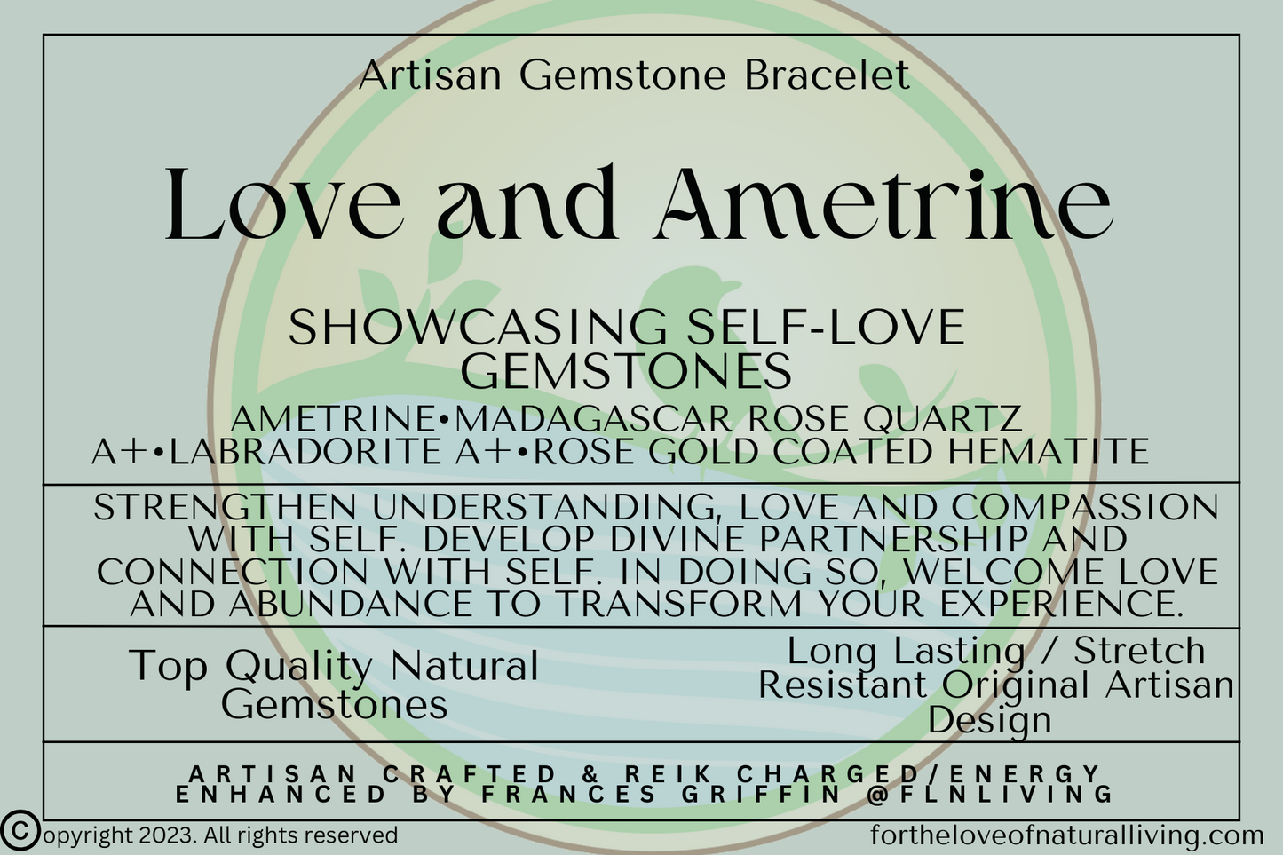 “Love and Ametrine” Gemstone Bracelet - For the Love of Natural Living, LLC 