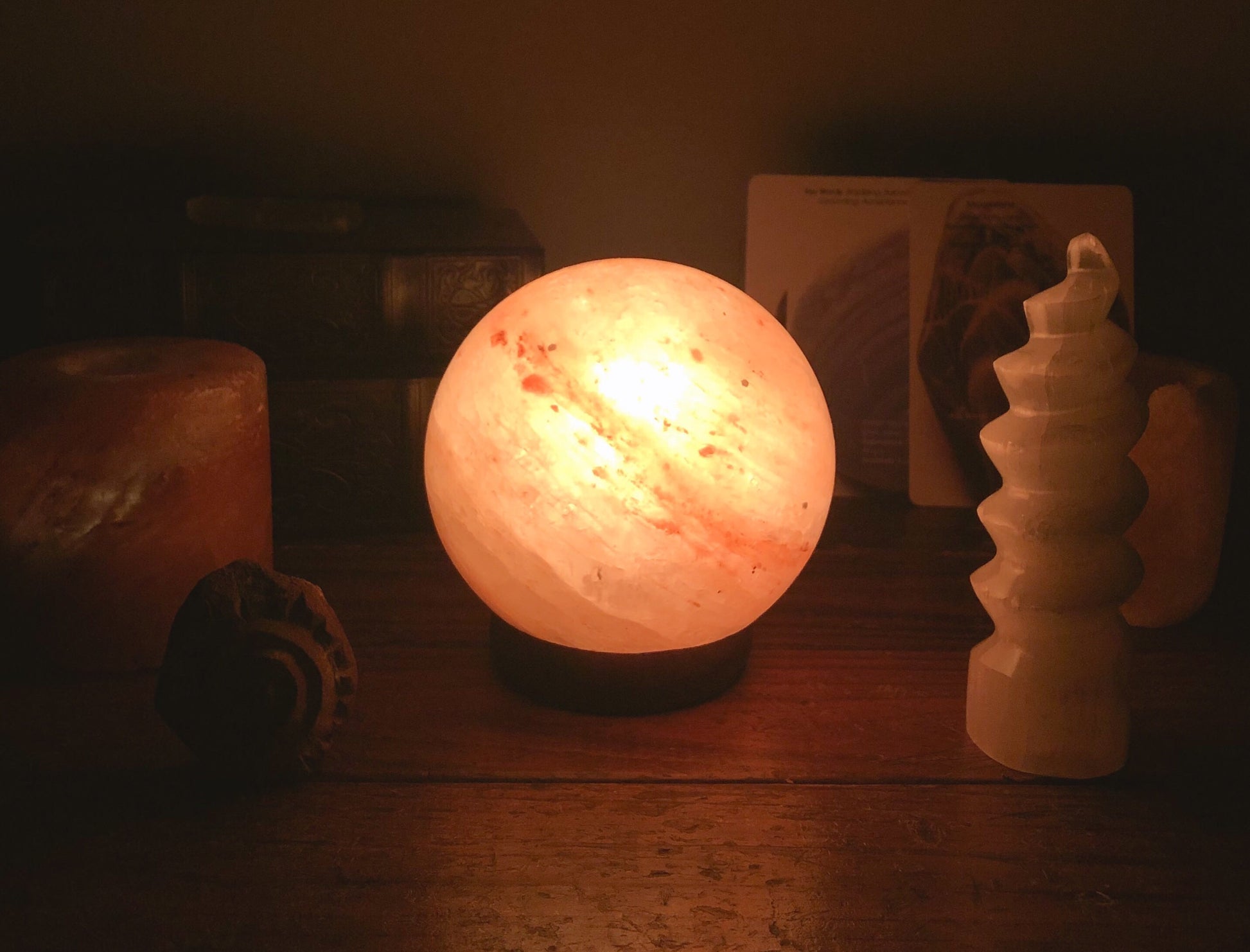 Sphere Himalayan Salt Lamp - For the Love of Natural Living, LLC 